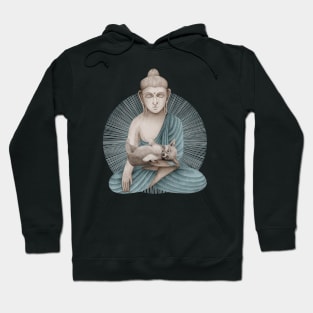 blue Buddha with puppy Hoodie